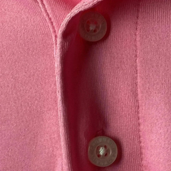 CROWN AND IVY MENS SIZE XL PINK POLO SHIRT WITH WHITE TIE DYE STRIPE CLEAN - Picture 5 of 11